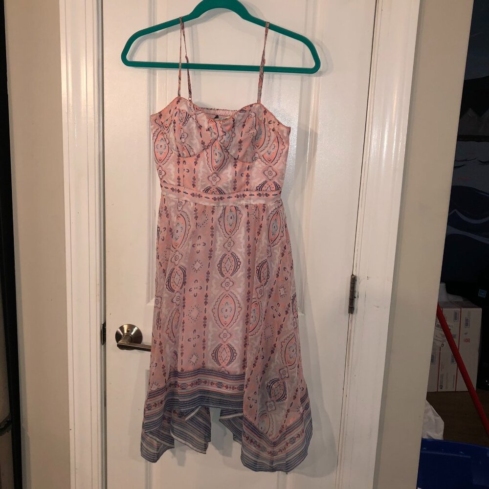 American Eagle Outfitters pink print dress sleeveless size S